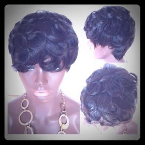 100% Human Hair Wig Short Pixie Cut Brazilian Hair